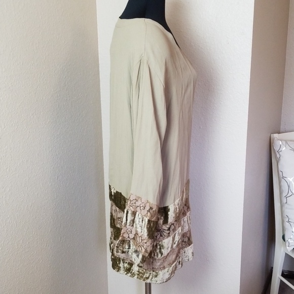 Marisol Button Front Rayon Velvet Lace Blouse - Picture 3 of 6